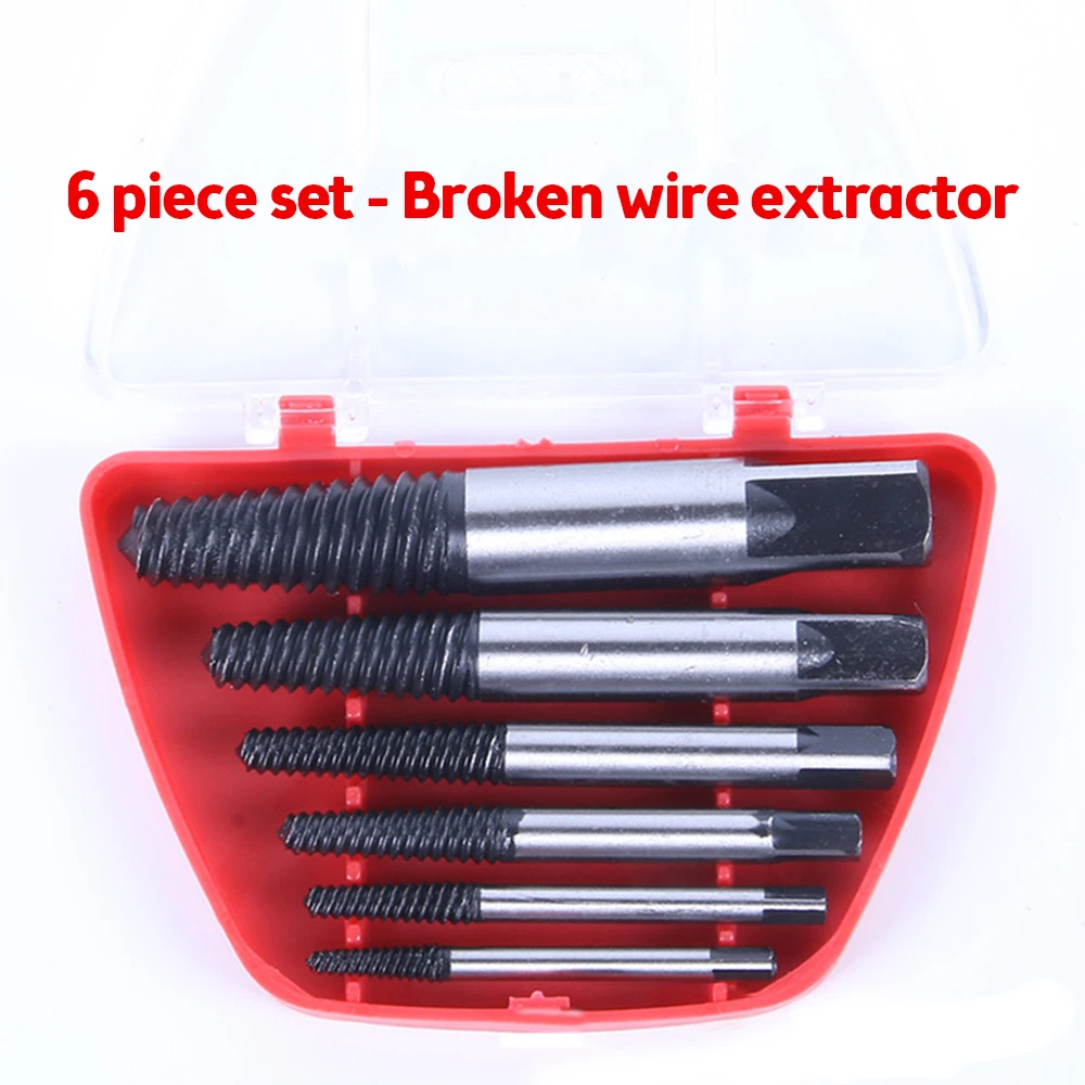 Aço quebrado parafuso broca conjunto, porca extrator, rolamento aço, guia parafuso removedor, tubulação de água do agregado familiar, fio remoção ferramenta de metal, 5 pcs