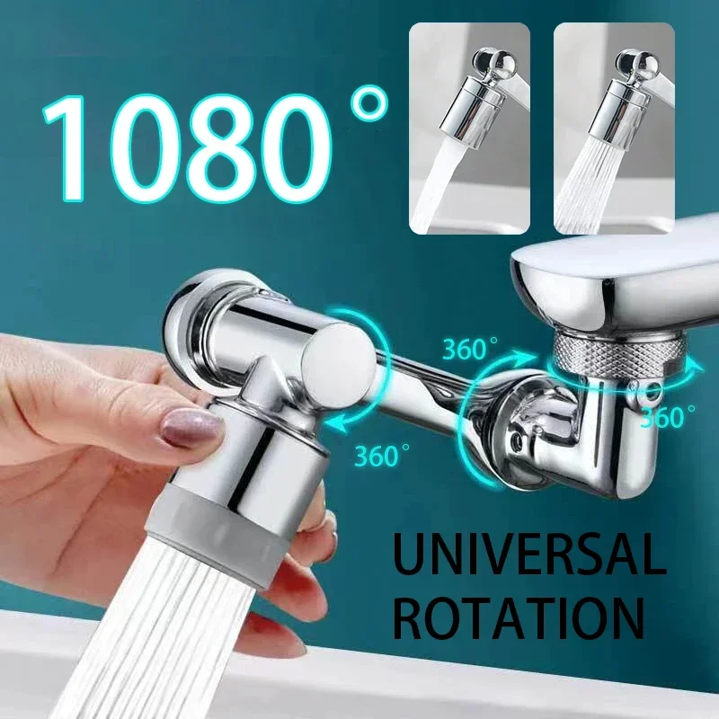 1080 °   Obrotowa głowica rozpylająca do kranu 2 tryby natryskiwania Uniwersalny kran łazienkowy Przedłużacz Adapter Aerator