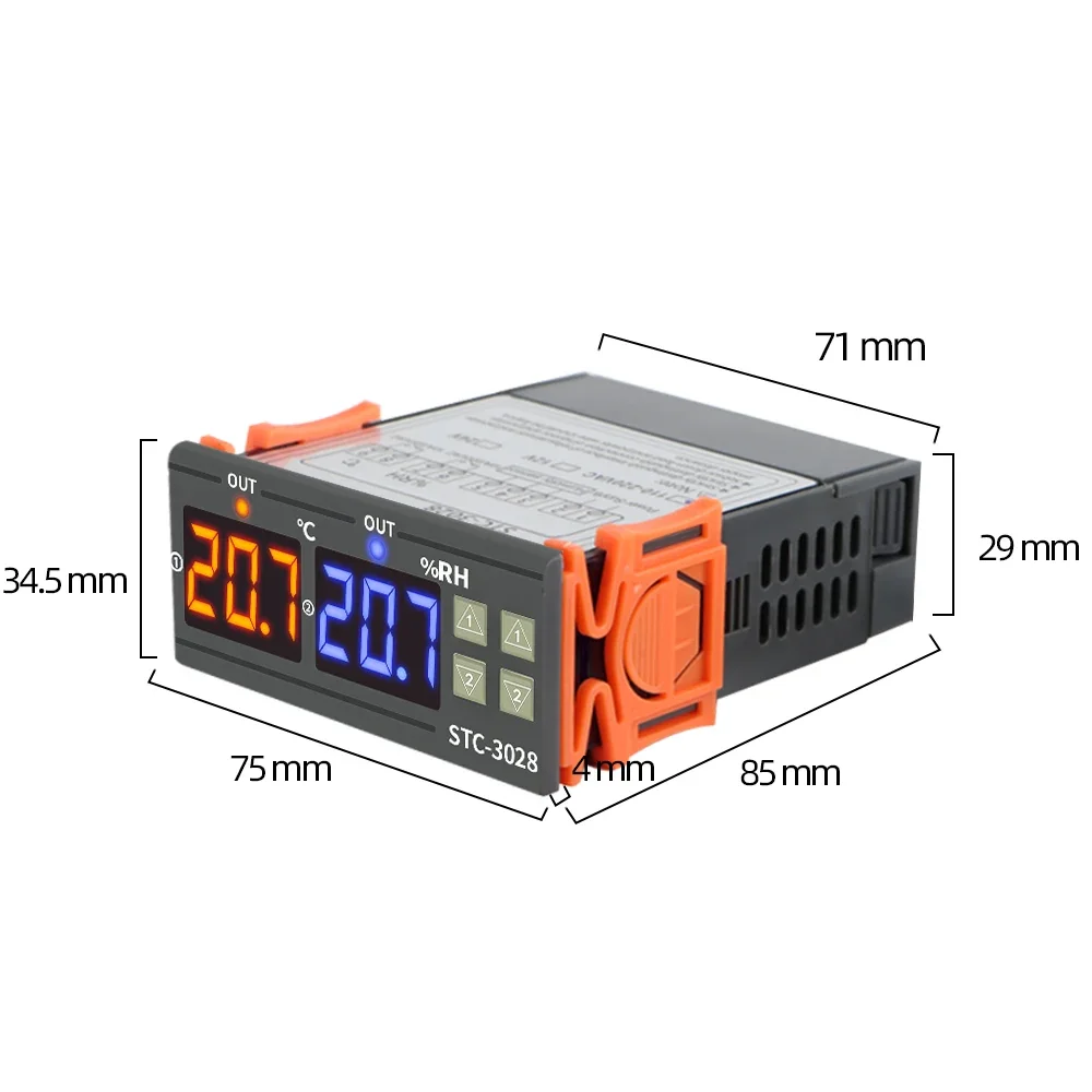 ตัวควบคุมอุณหภูมิ STC-3028 STC-1000 เทอร์โมสตัท 12V 24V 220V สำหรับควบคุมความร้อนและความเย็นในตู้อบ