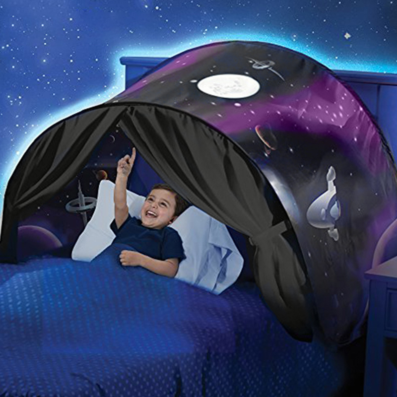 Dream Tent for Kids Bed with Storage Pocket Foldable Kids Tent on Bed Mosquito Net Tent