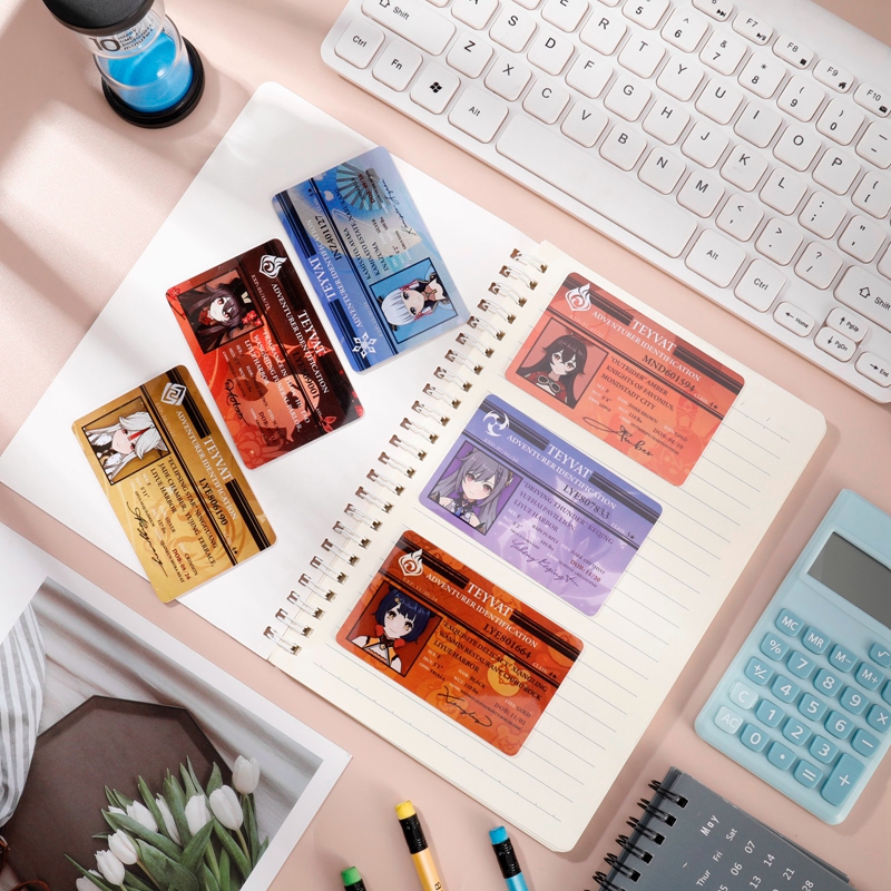 24 スタイル原神インパクトフィギュア雷電将軍学生 ID カードアニメーション龍宮寺 PVC ネームカードファンのためのギフトコスプレ