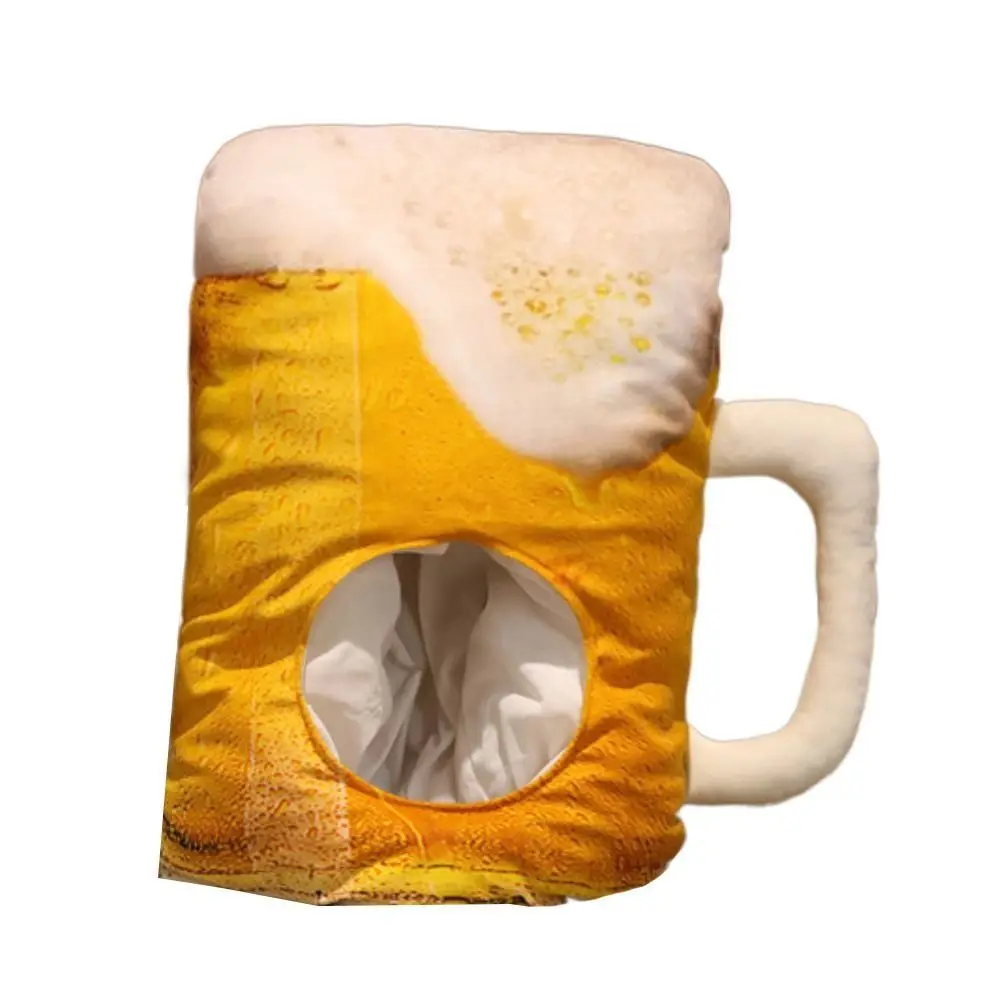 INS ตุ๊กตาตลกหมวกเบียร์ Soft Photo Props หมวกเบียร์น่ารักความแปลกใหม่ Plush หมวกเบียร์ของเล่น