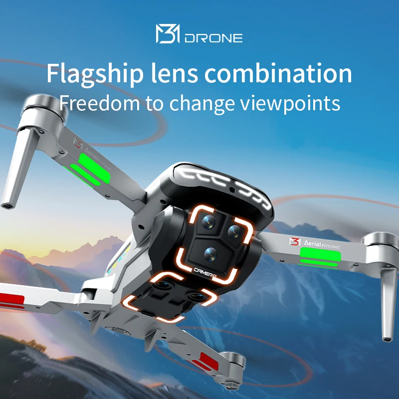 2025 Novos drones M3 GPS 8K profissionais HD 360 °   Câmeras duplas 5G WIFI motores sem escova para evitar obstáculos brinquedos quadricópteros dobráveis