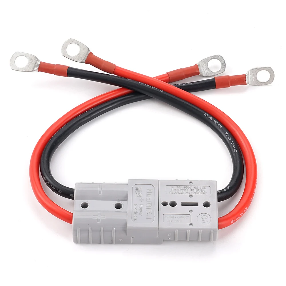 Conectores de Cables de batería, doble polo, 50A, 600V, enchufe de alta corriente, Cable de silicona, enchufe para carretilla elevadora eléctrica, conector de carga rápida