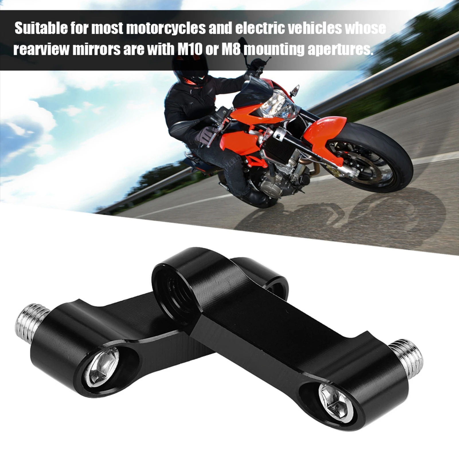 10mm 8mm lusterko wsteczne motocyklowe przedłużacz zestaw adapterów 8mm przedłużacz lusterka lusterko motocyklowe Adapter 10mm lustro