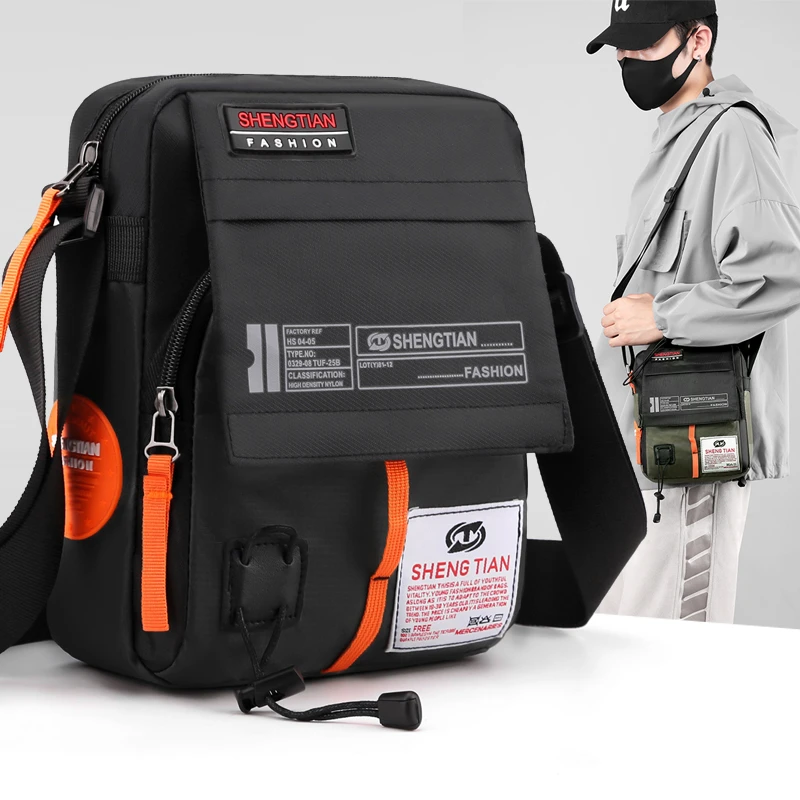 Męska torba na ramię o dużej pojemności, wytrzymała torba crossbody z tkaniny Oxford, męska torba na ramię do pracy.