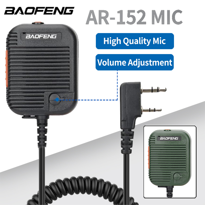 Baofeng AR-152 Tactische Microfoon Luidspreker Microfoon Verstelbaar Volume Voor Baofeng AR152 BF-888S UV-5R UV-25 UV-5RH Walkie Talkie