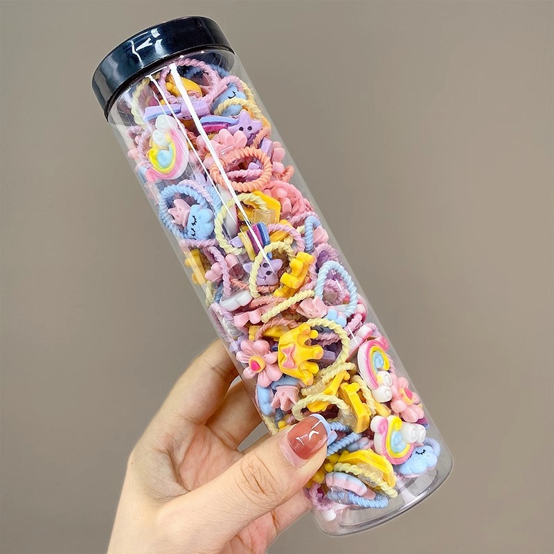 80 uds/40 uds/botella bandas elásticas para el cabello niñas accesorios para el cabello de bebé Anillo para el cabello para niños cuerda para la cabeza Scrunchies sombreros 1 o 2 botellas