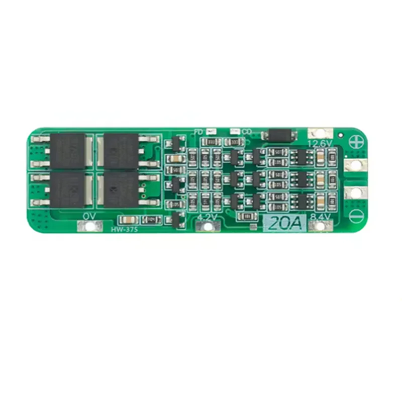 3S 20A Li-ion lithiumbatterij 18650 oplader PCB BMS-beschermingskaart 12,6 V cel 59x20x3,4 mm module