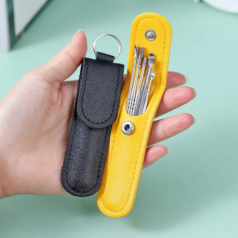 Cuchara limpiadora de oídos para el cuidado de la salud, herramienta de eliminación de cera, palitos, cureta, 6 piezas