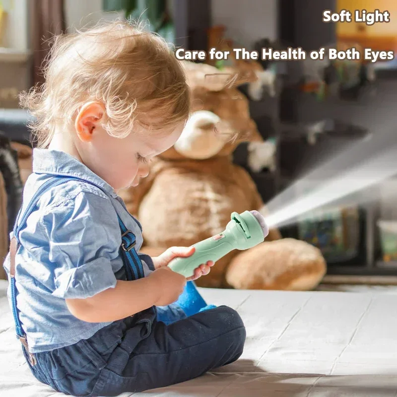 Baby Projector Torch Cartoon Projection Flashlight Early Education Cognition Before Bedtime Story Book 80 Patterns Luminous Toys