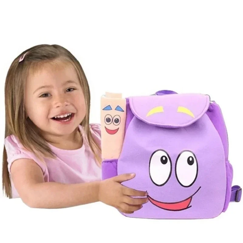 Dora Explorer Mochila Bolsa de resgate com mapa, brinquedos pré-matéria, presentes de Natal roxos