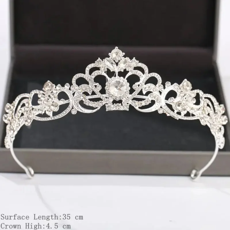 Accessori per capelli con corona e tiara color argento e oro per le donne Accessori da sposa Corona per regalo diadema con strass da sposa