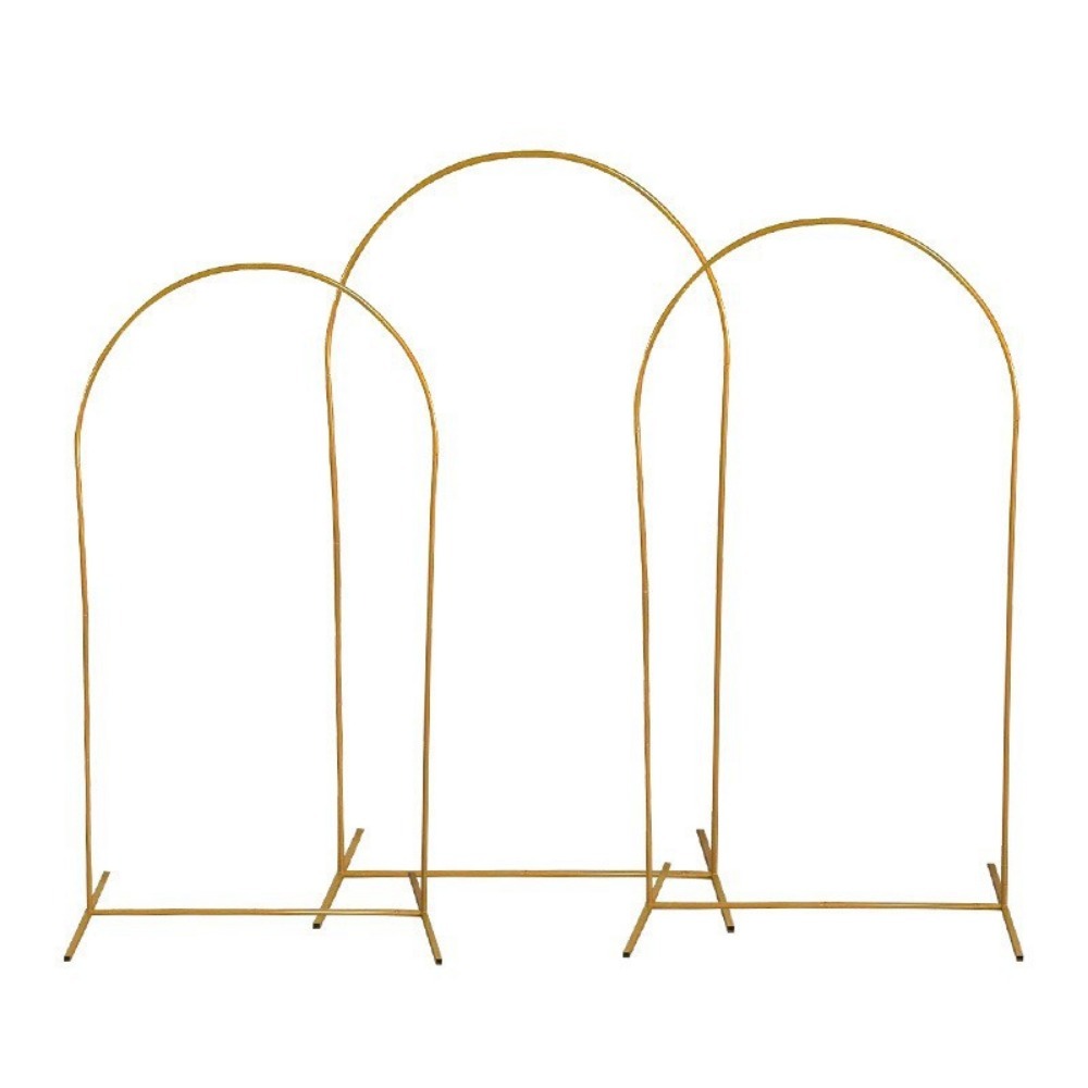 Gold Party Decor Arch Stand (1PCS) - 4FT/5FT/6FT/6.6FT/7.2FT, Balloon Frame & Backdrop Bracket for Weddings