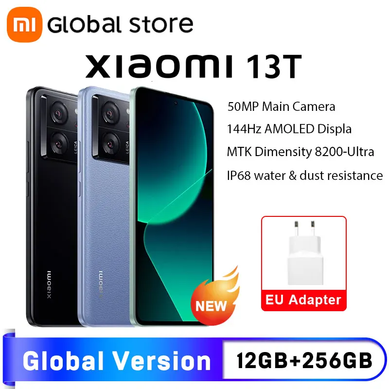 Versión Global Xiaomi 13T 50MP Cámara IP68 Impermeable 6,67 "144Hz Pantalla AMOLED 67W cargando MTK Dimensity 8200-Ultra BT 5.4