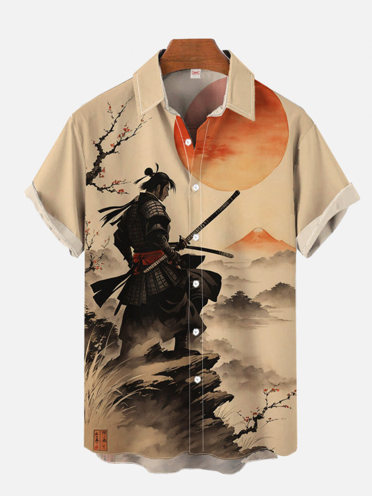 Herrenhemd, Drachen-Druck, lässig, täglich, Oberteile, 3D-Druck, kurzärmeliges Hemd, Sommermode, Unisex, hawaiianische Samurai-Katzenhemden