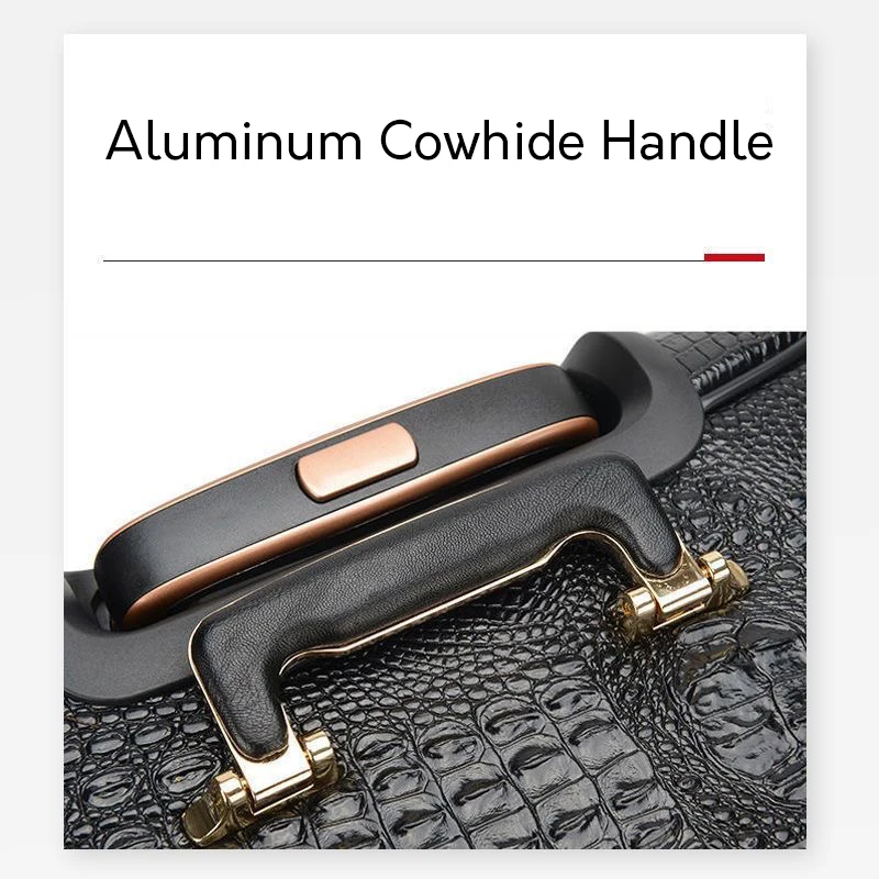 Maleta de viaje de lujo con rueda universal para hombre y mujer, equipaje con diseño de cocodrilo de cuero auténtico, maleta de viaje de lujo de 16/20/24 pulgadas