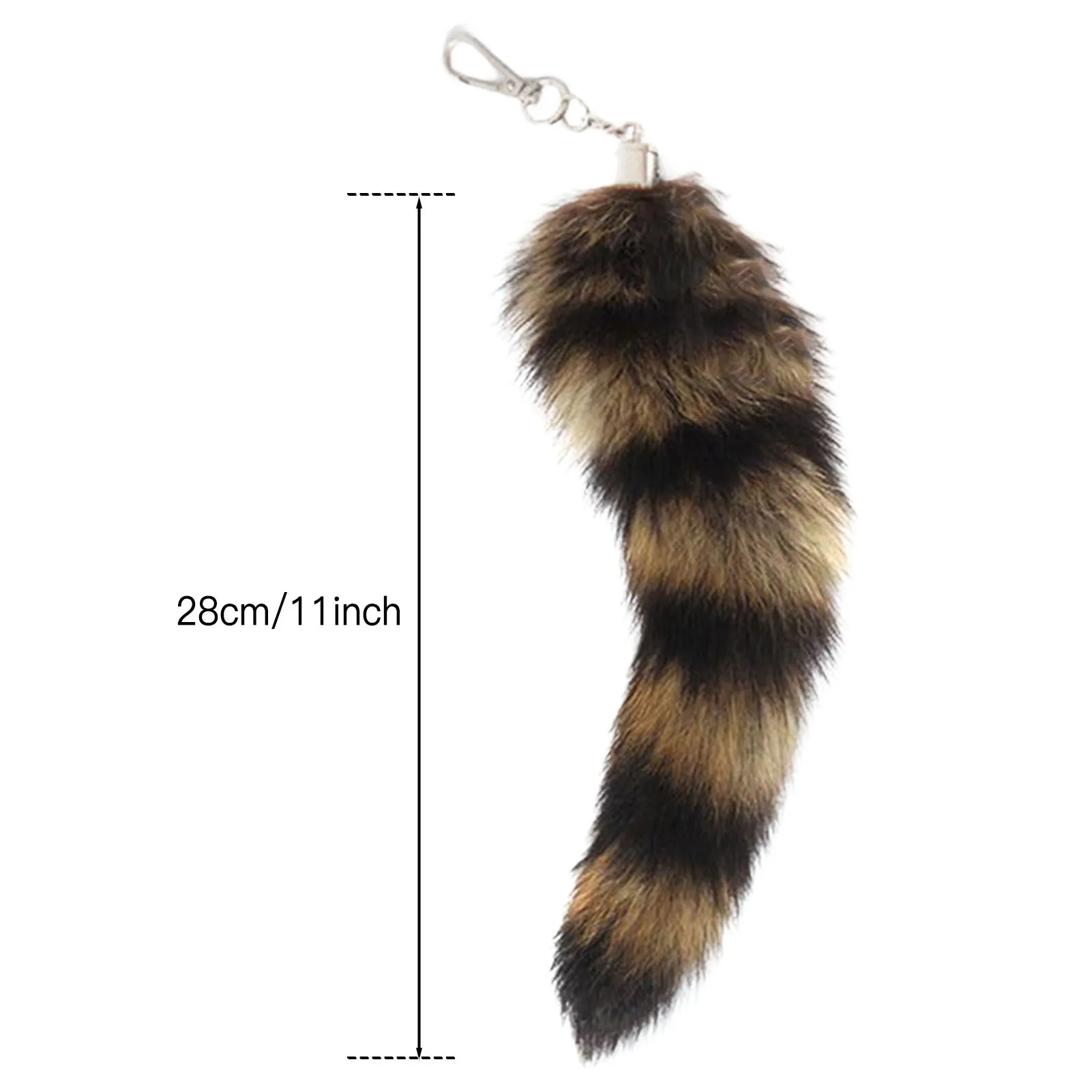 Portachiavi in peluche con coda di volpe da 28 cm Portachiavi con coda pelosa Portachiavi con coda soffice per animali Organizer Decorazioni con ciondolo per borsa