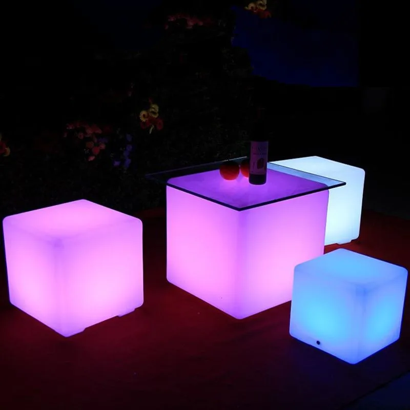 Creative Party ตกแต่งวันหยุด Square เรืองแสง Cube สตูลกันน้ําเก้าอี้สําหรับ KTV Bar งานแต่งงาน