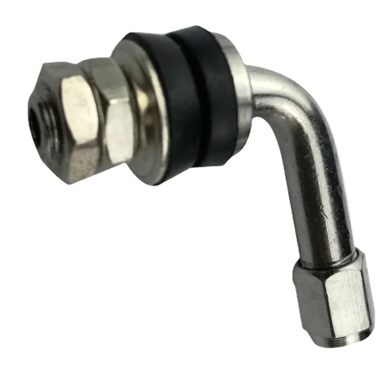 Clearance_2 Piezas Vástagos de válvula de vacío para neumáticos de ruedas de automóviles y motocicletas con ángulo de 90/45 grados Perno de extensión de neumáticos Accesorios para motocicletas_Continu
