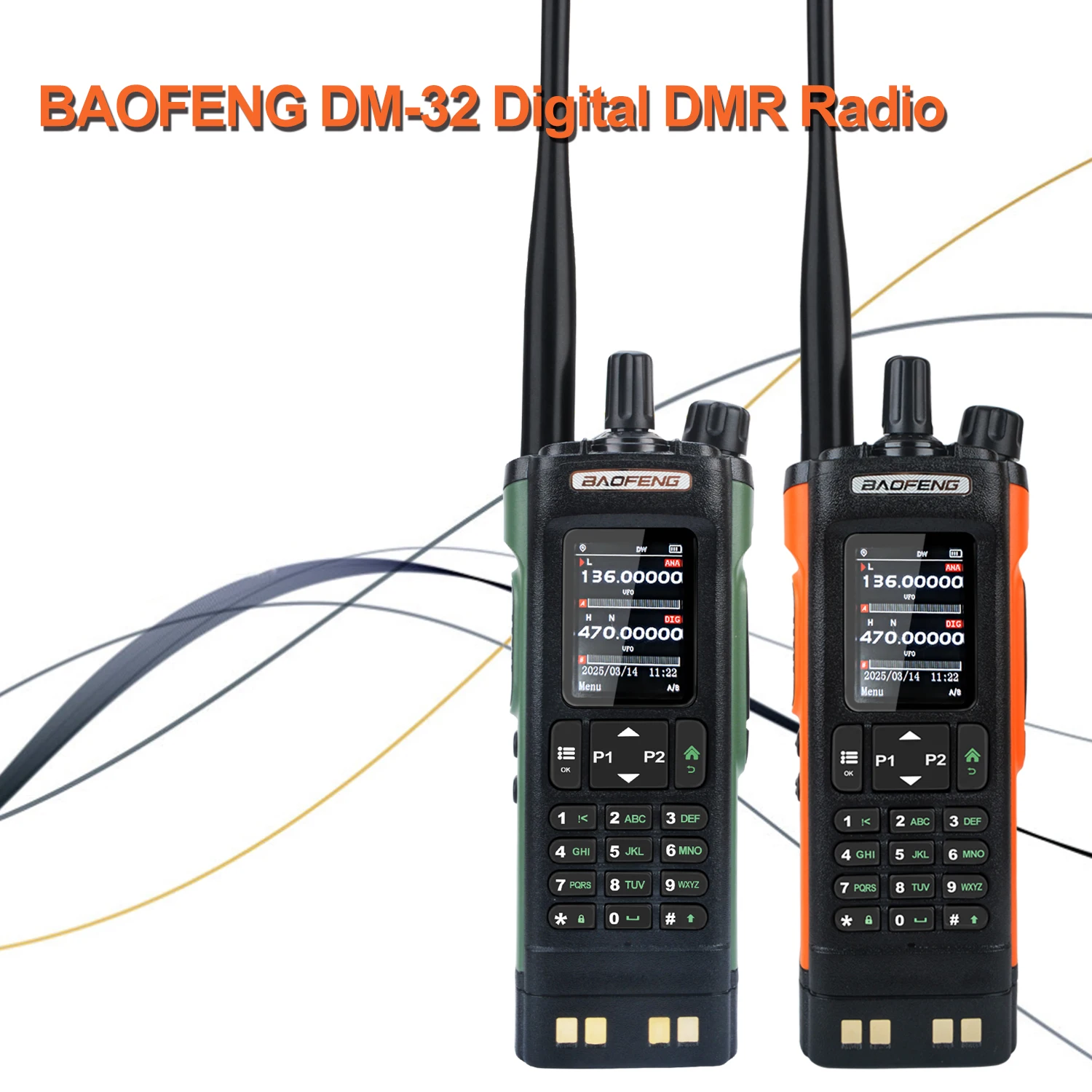Baofeng DM-32 GPS DMR digitale APRS Walkie Talkie CRittografia AES256 8W Air Band FM 2M 70CM GMRS Dual Band Radio DM-32UV
