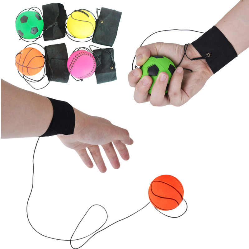 1Pcs Children Sponge Rubber Hand Ball Toy Game Exercises Bouncing Elastic Sport On Nylon String Children Kids Outdoor Toy Ball
