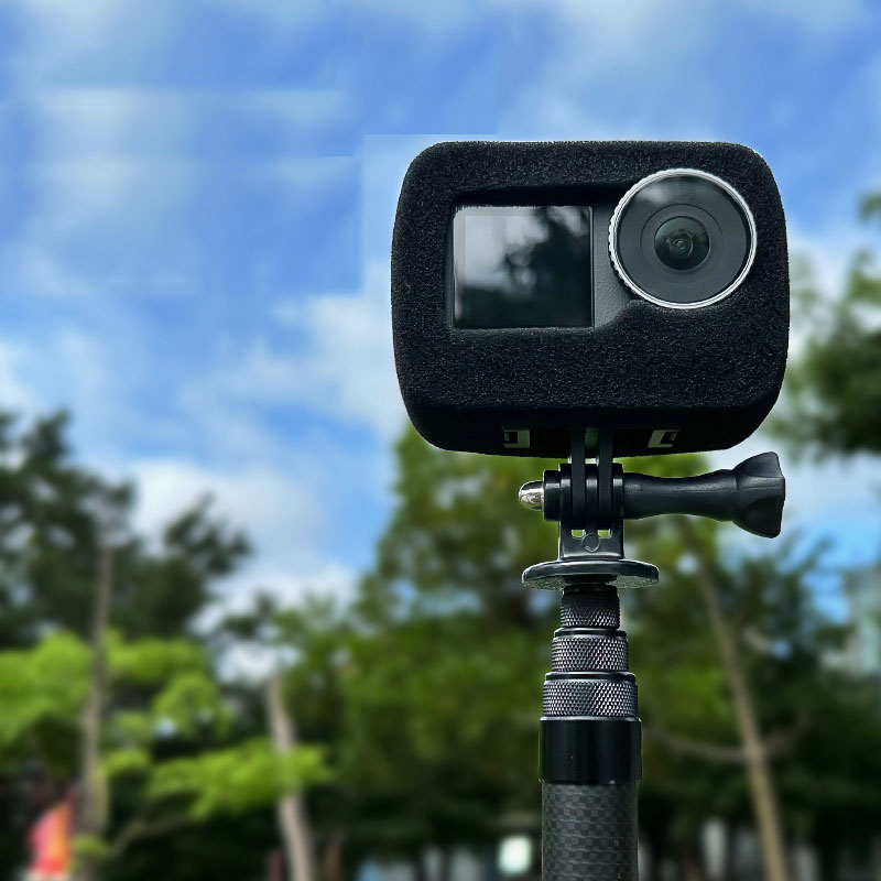 Para DJI Osmo Action 4 9H película de vidrio templado + Mini bolsa de transporte + funda protectora de lente + cubierta Windslayer para cámara DJI Action 4