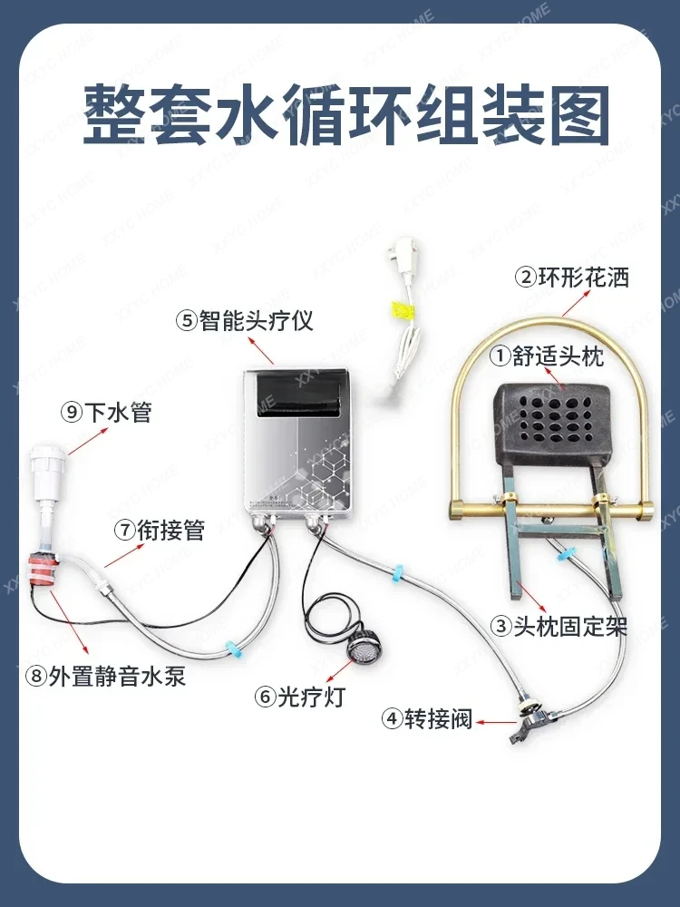 Intelligent Constant Temperature Water Circulation Head Therapy Bed Medicated Bath Spa Shampoo Chair  Modification Accessories