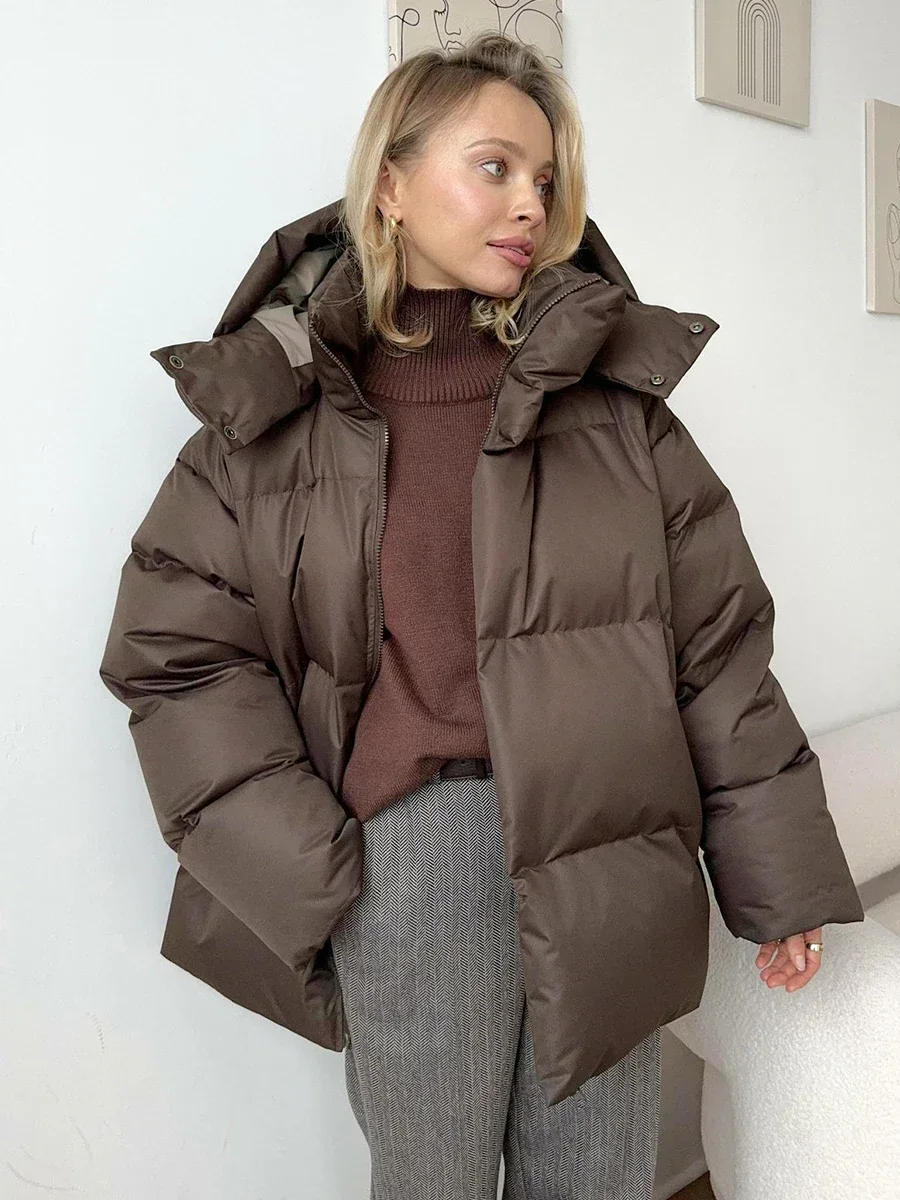 Wolfeel เสื้อแจ็คเก็ตผู้หญิงฤดูหนาวแฟชั่น Parkas Coat Vintage Bread Jacket Outwear สํานักงานสุภาพสตรีผ้าฝ้ายปักเป้าแจ็คเก็ต