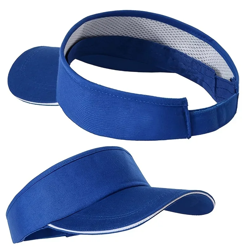 1 pc ajustável universal cor sólida viseira de sol esporte golfe tênis respirável boné cor sólida verão chapéu de sol vazio chapéu superior