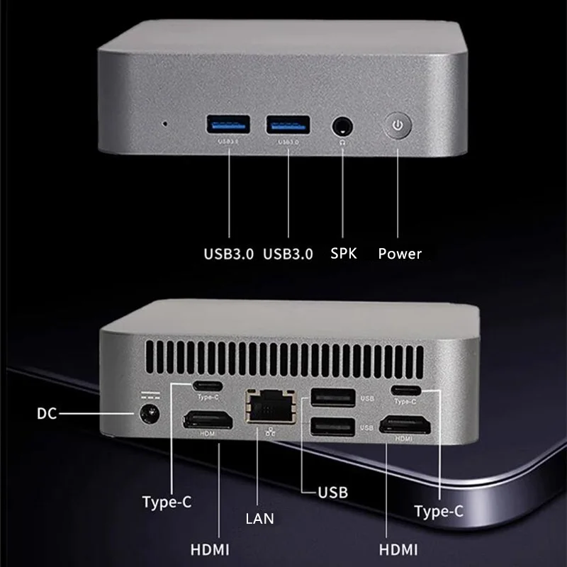 AITTACT New Mini PC Intel core 11th Gen i7-1185G7 Windows 11 DDR4 RAM M.2 2280/2242 SSD 2*HDMI 2*Tpye-C 4 screen output