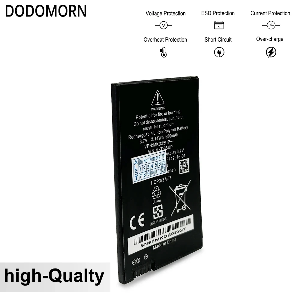 3.7V MKD35UP Remote LCD Key Battery For BMW 530le 730 740 745 760li X3 X4 X5 1ICP3/37/57 9442976-01 2.14Wh 580mAh High Quality