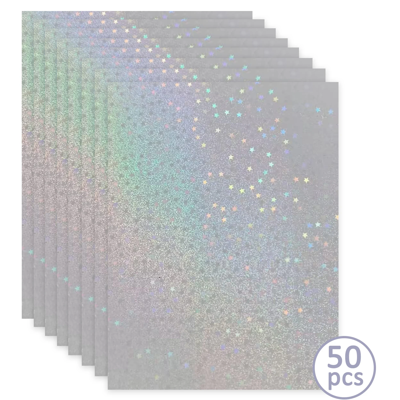 A4 50 feuilles 8.3x11.7 pouces sable étoile holographique autocollant papier paillettes superposition Film de stratification à froid feuille de vinyle auto-adhésive