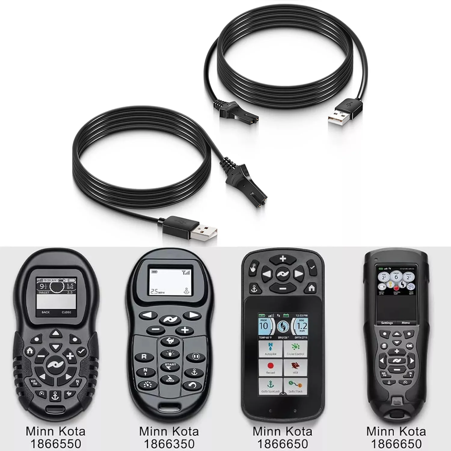 Minn Kota 1866460   i-Pilot Link-Ladekabel für i-Pilot Link, alle wiederaufladbaren Trolling-Motoren, Fernbedienungen, Bluetooth und Legacy, 2 Stück