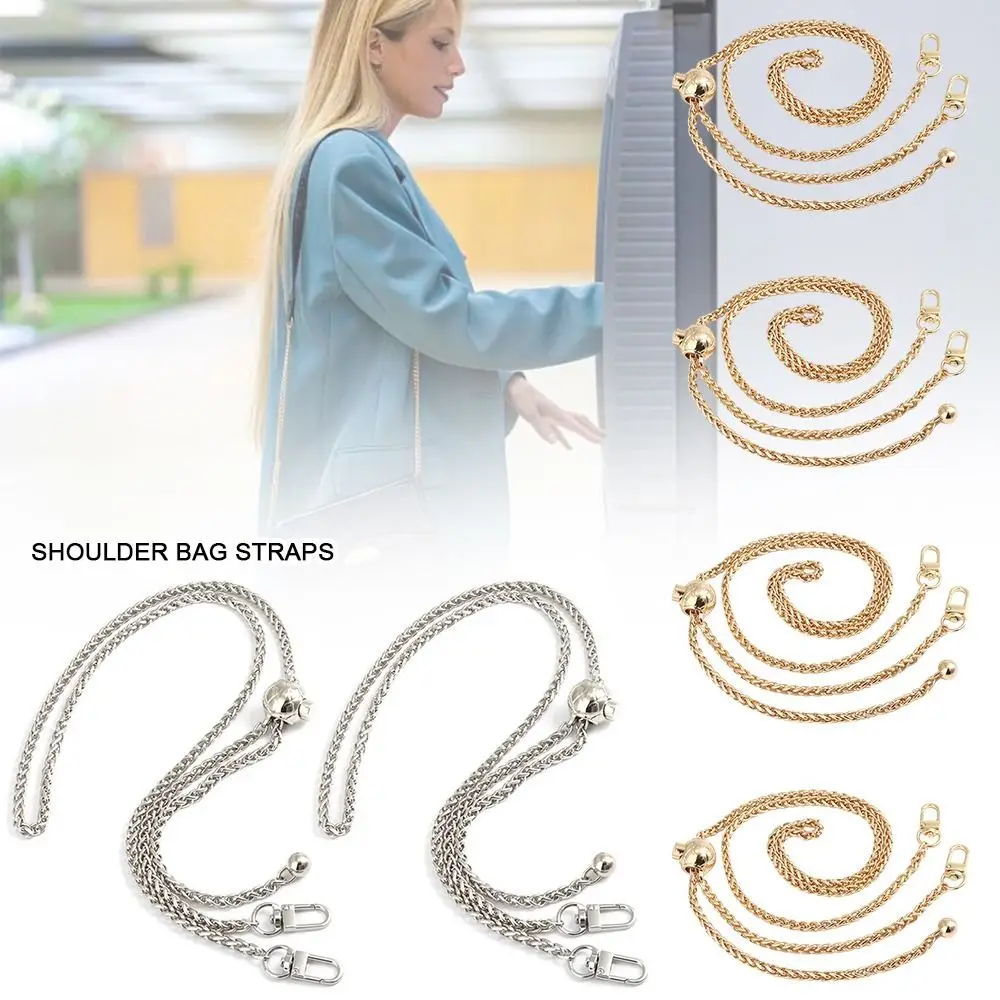 Replacement 120cm Metal Purse Chain Strap Handle for Handbag Shoulder Crossbody Bag Chain Strap with Length Adjustable Ball