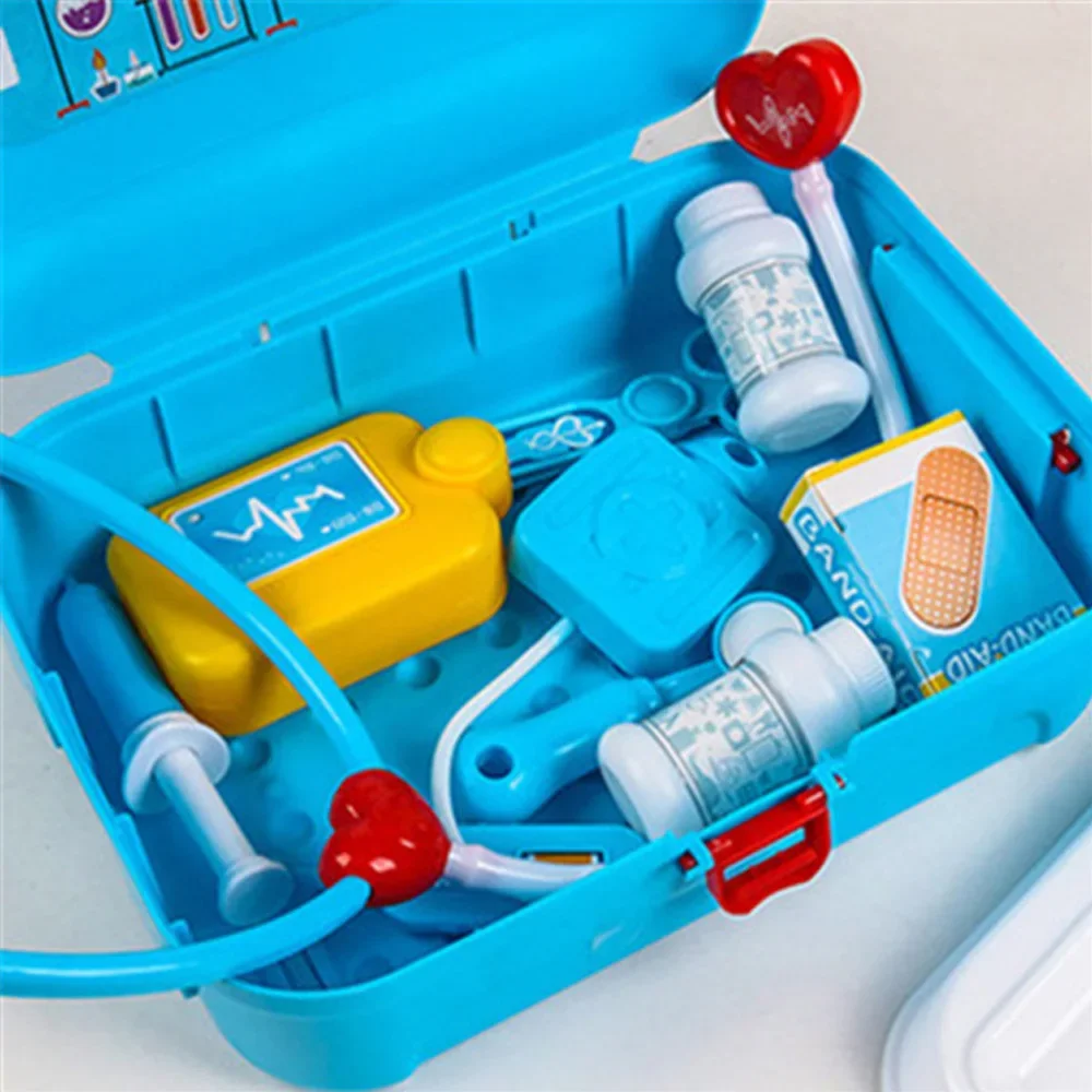 17 pçs crianças fingir médico conjunto portátil mochila kit médico brinquedos clássico role play jogo brinquedos para crianças presentes