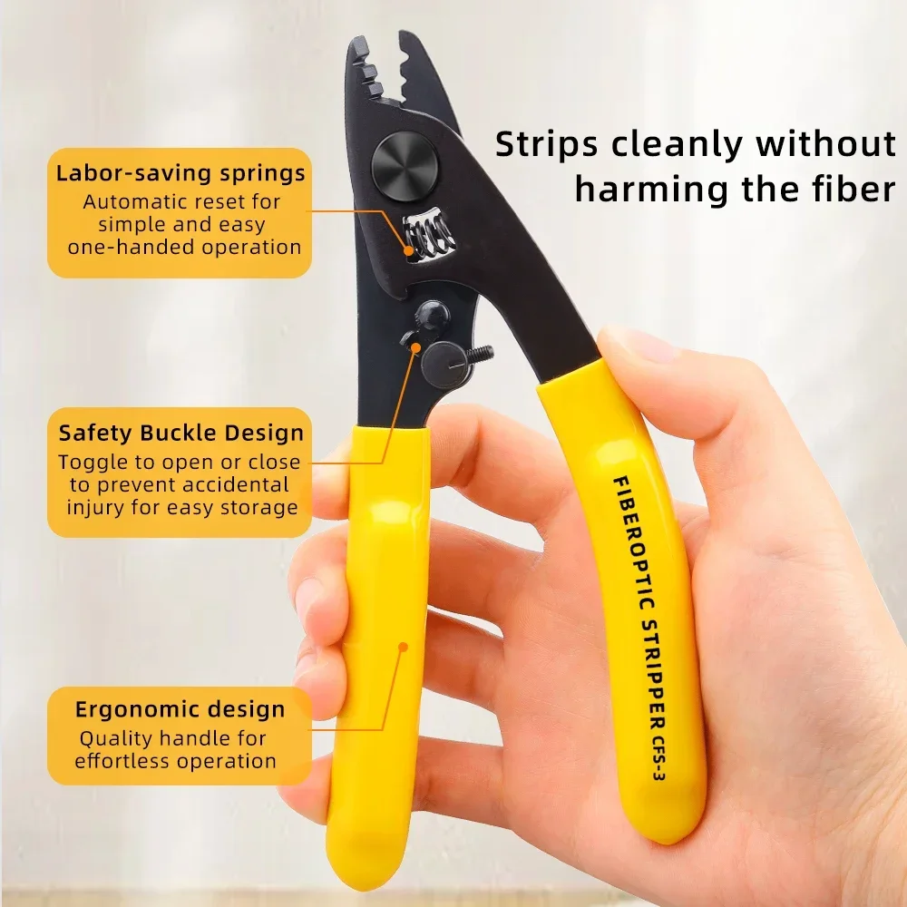 ZoeRax CFS-3 Series Three Hole Precision Fiber Stripper Pliers Efficient Fiber Stripping Tool for FTTH Maintenance Pliers