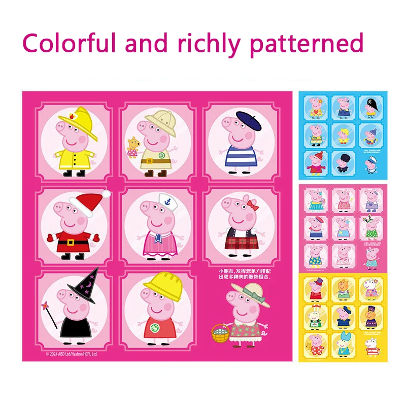 Peppa Pig 자기 조용한 책 컷 무료 3-6 세 어린이 만화 스티커 붙여 넣기 교육 장난감 생일 선물