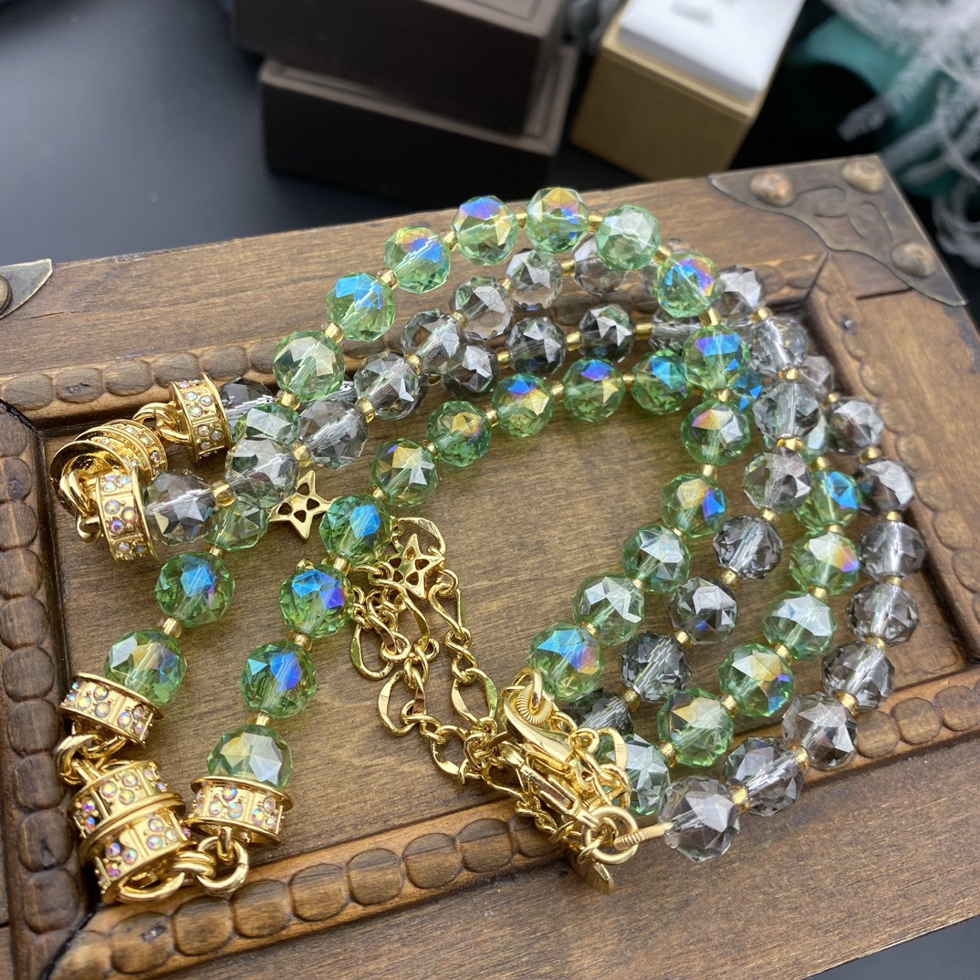 Vintage Temperament Handgemaakte Kristallen Glazen Kralen Magnetische Knop Ketting Voor Vrouwen Meisje Gift Party Choker Sieraden Groothandel