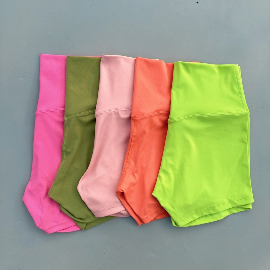 Sexy Color sólido mujeres Fitness deporte corto cintura alta Atlético Yoga pierna corta ciclismo entrenamiento integral correr a prueba de sentadillas