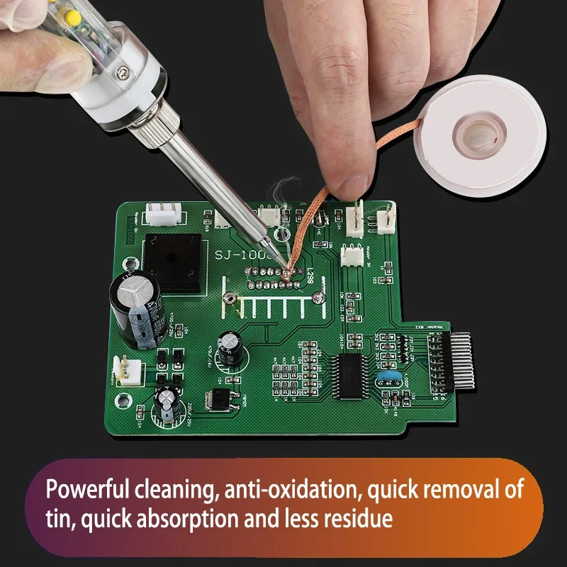 1 Uds., 3mm de ancho, 3M de longitud, alambre de soldadura, trenza para desoldar, removedor de soldadura, mecha, cable de plomo, flujo, herramienta de reparación BGA