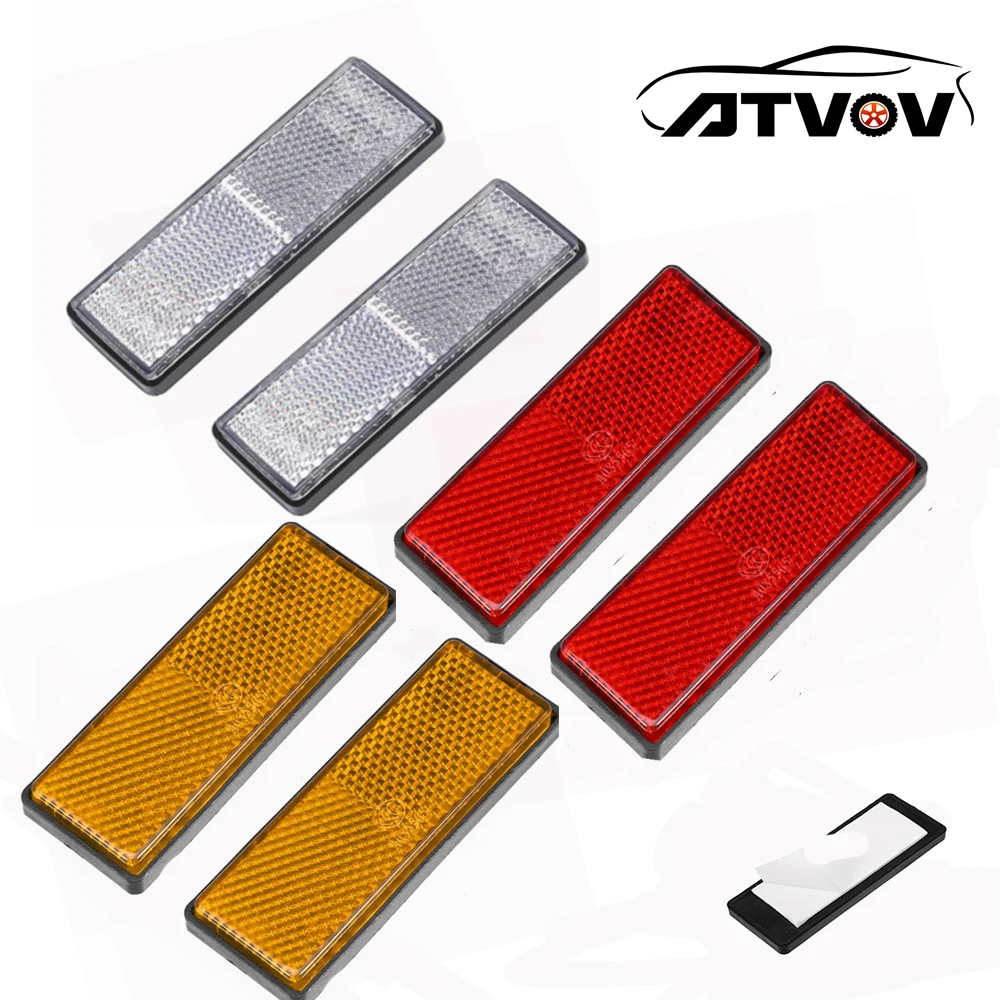 ATVOV 2 шт. самоклеящийся отражатель, прямоугольный знак безопасности, сигнальная полоса, светоотражающие автомобильные переноски, забор, стойка для ворот прицепа