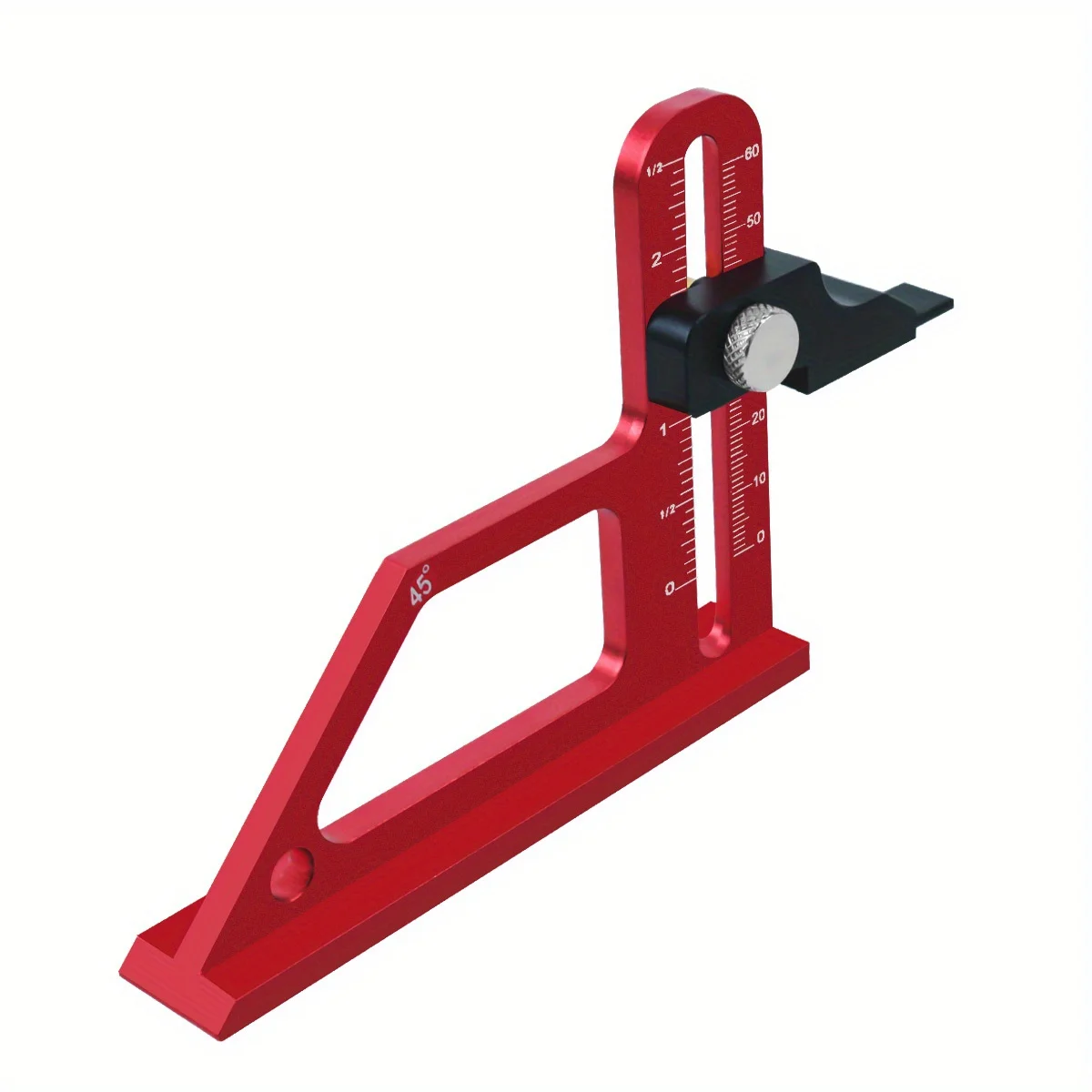 Adjustable Table Saw Depth Gauge 0-60mm W- Metric & Inch NC Laser Scale-Router Table Height Gauge Aluminum Alloy Measuring Gauge