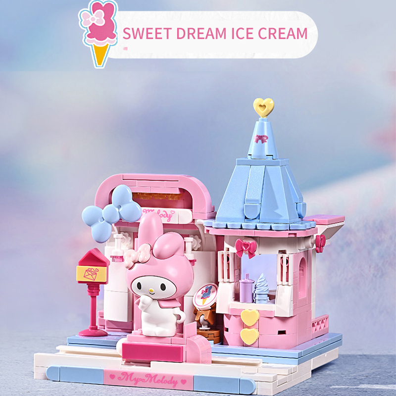 Sanrio Zusammengebaute Spielzeug Bausteine Hallo Kitty Kuromi Cinnamoroll My Melody Modell Ziegel Spielzeug Ornament Kinder Urlaub Geschenke