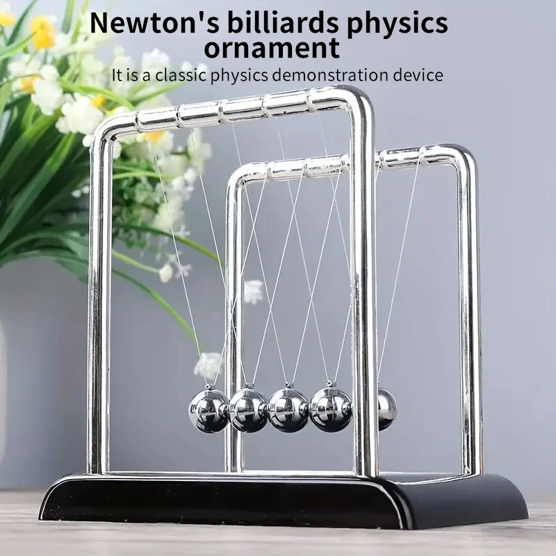 Newton's Cradle Balance ลูกเหล็กอุปกรณ์การสอนฟิสิกส์วิทยาศาสตร์ลูกตุ้มเดสก์ท็อปของเล่นความเครียดบรรเทาของขวัญตกแต่งบ้าน