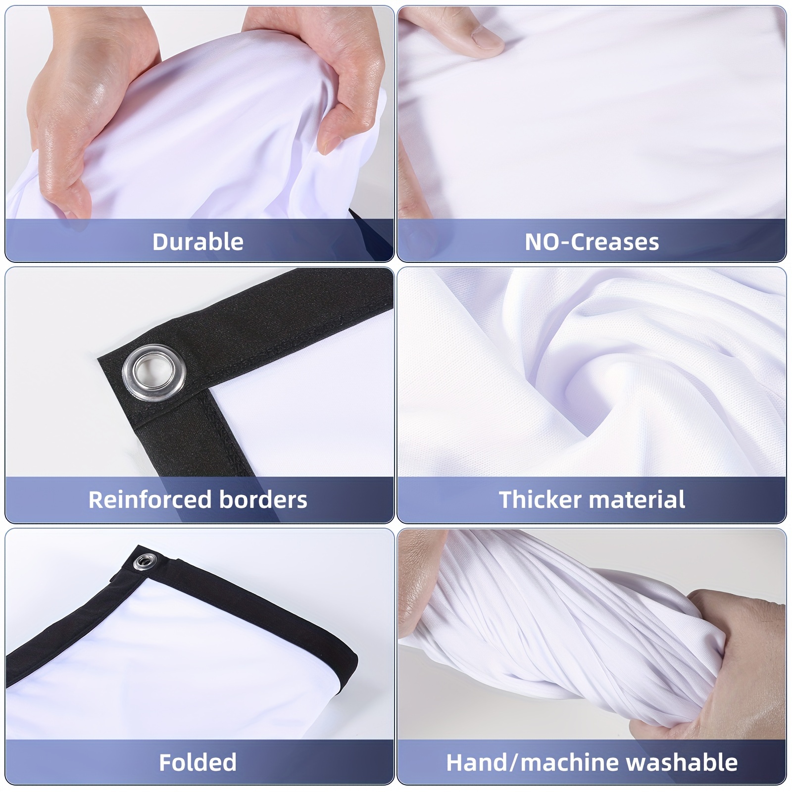 ポータブルしわのない軽量プロジェクタースクリーン,屋外家庭用,フロントおよびリアプロジェクションカーテン生地,16:9, 60, 72, 100, 120, 150インチ