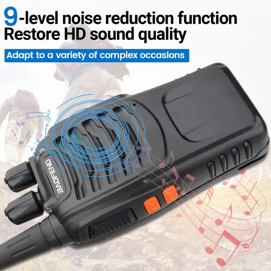 Auriculares walkie talkie con radio bidireccional: cancelación de ruido impermeable IP67 de largo alcance para sitio de construcción, almacén y seguridad de hoteles