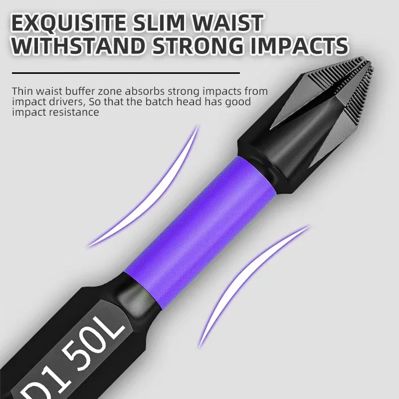 6PC อัพเกรดความแข็งสูงและ Strong Magnetic Bit 25/65/70/90/150 มม.ลื่นความแข็งสูงไฟฟ้ามือเจาะสกรูชุด