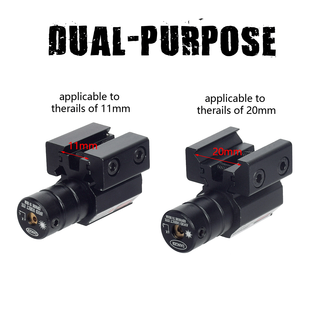 Mini Tactical Red Dot Laser Sight com Bateria, Rifle, Tiro, Caça, Arma, ajustável, 11mm, 20mm, Toy