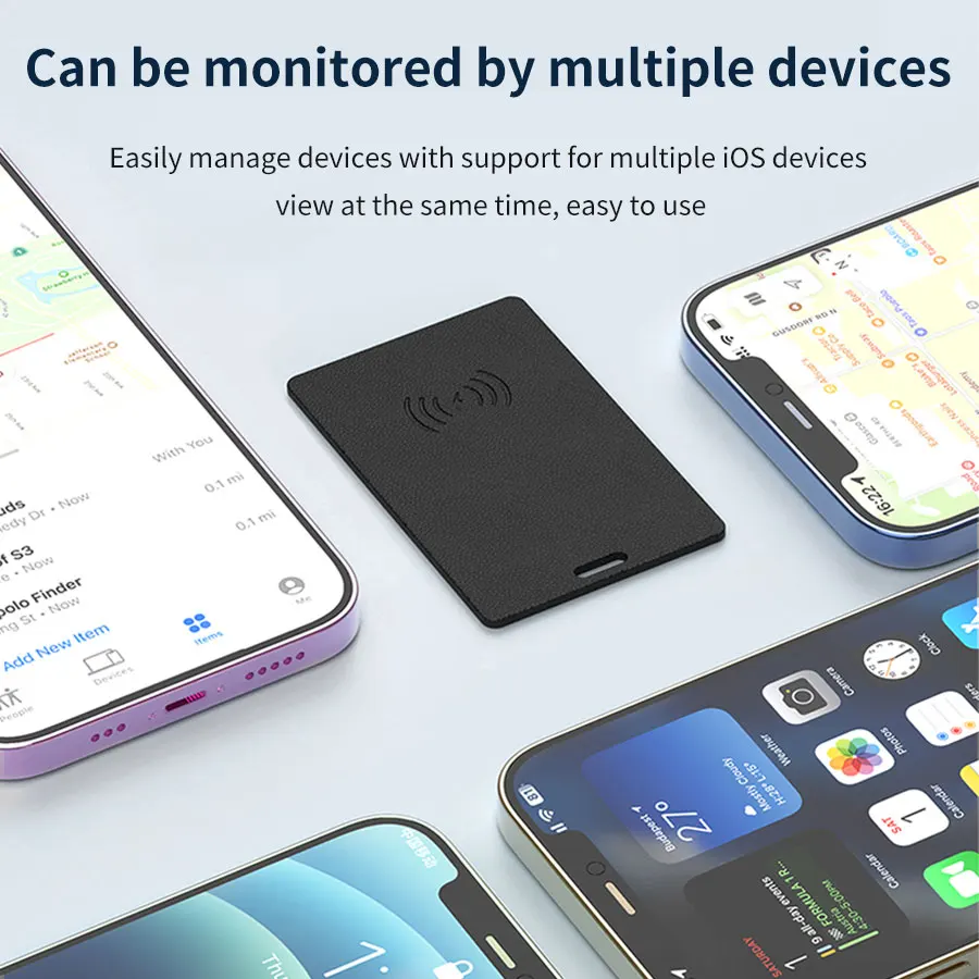 Akumulatorowy lokalizator GPS do iPhone'a IOS Smart Tag Find My App MFi Bluetooth Karta Anti-loss Globalny lokalizator Portfel Klucz